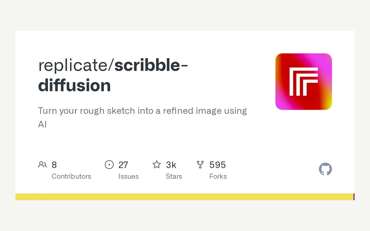 GitHub social card for the replicate/scribble-diffusion repository