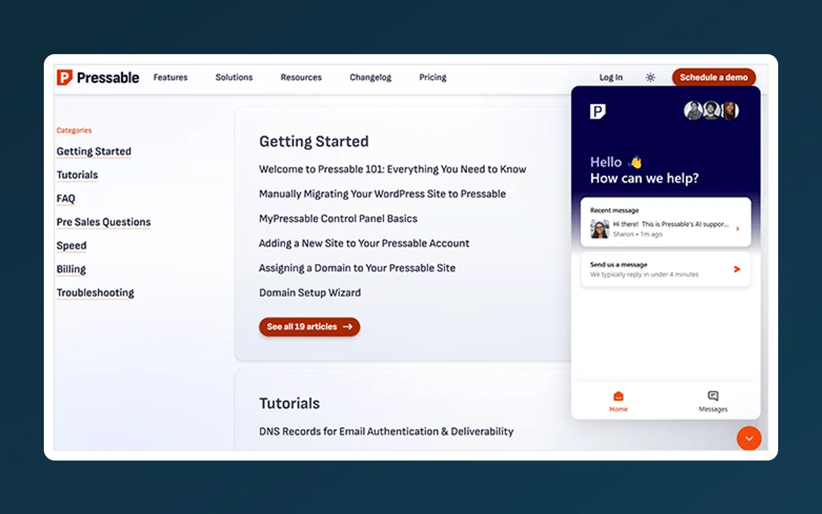 Pressable support and included-feature experience