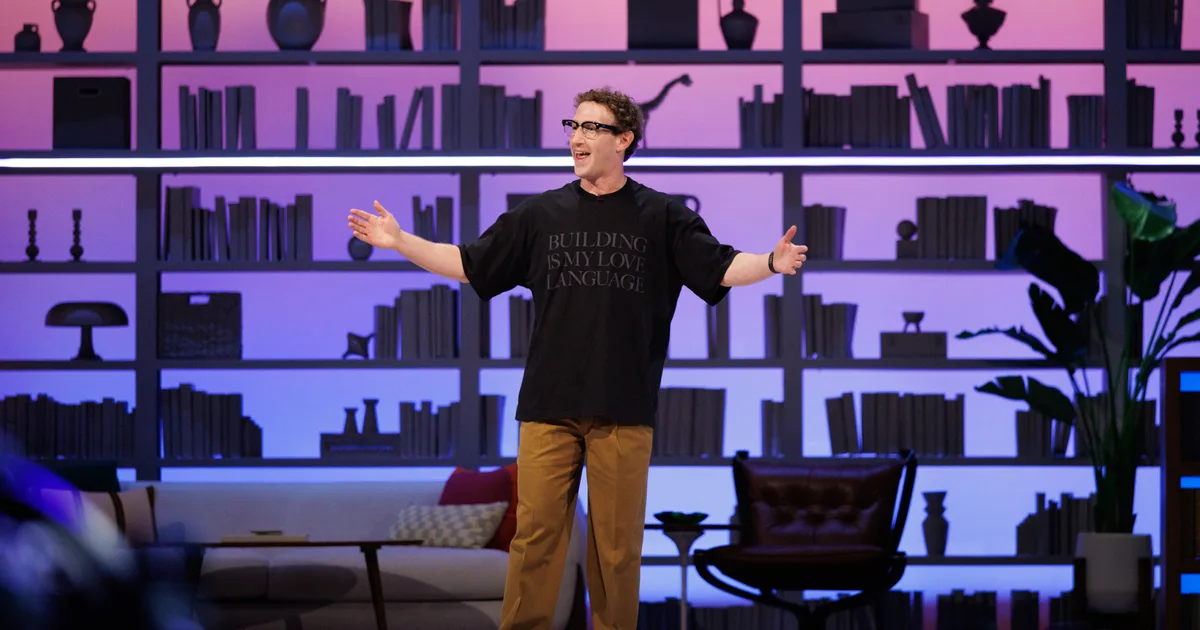Mark Zuckerberg on stage presenting at Meta Connect 2026
