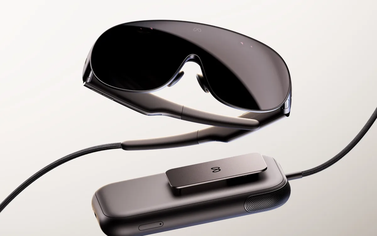 Close-up of the Meta VR Glasses headset in a slim glasses-style frame