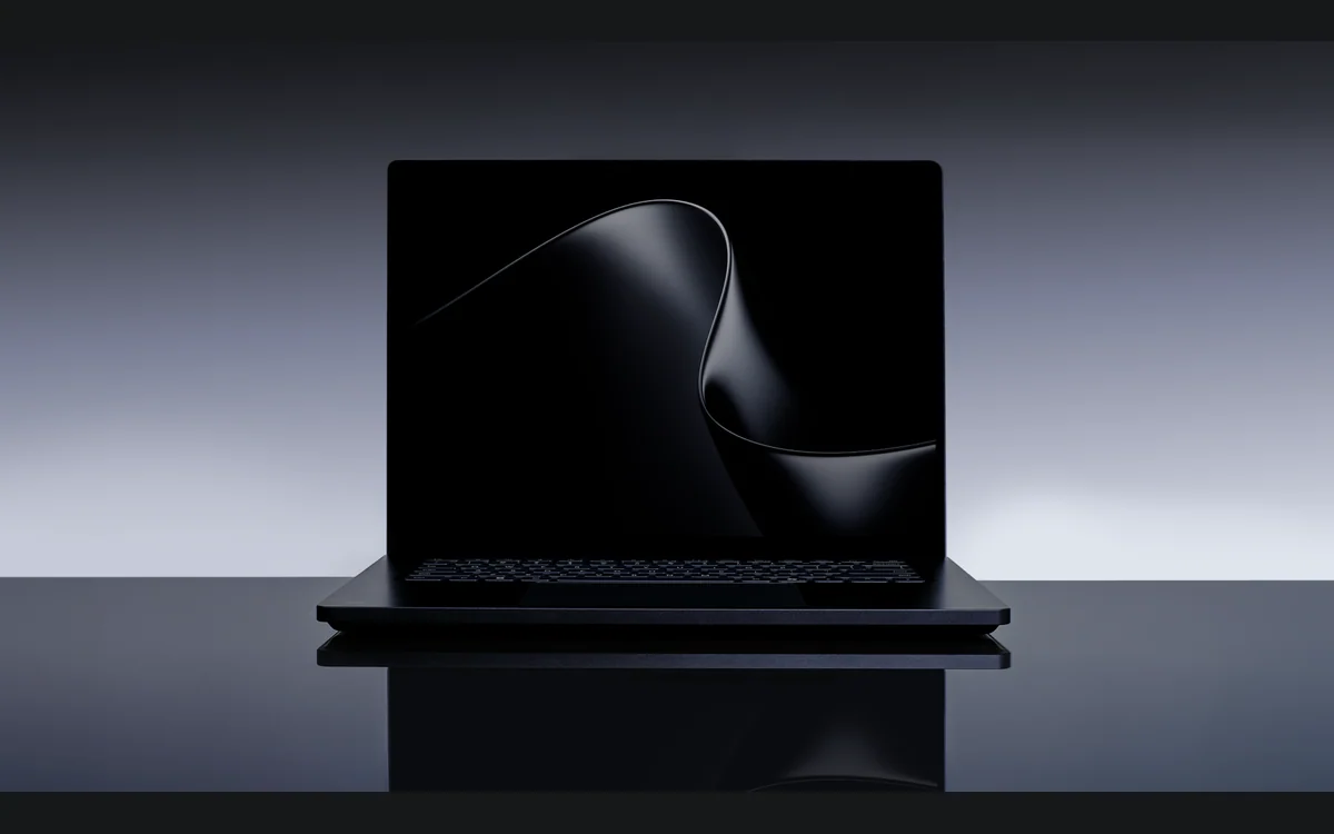 Surface Laptop Ultra opened, showing its 15-inch display and keyboard deck