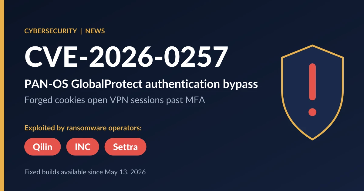 CVE-2026-0257 PAN-OS GlobalProtect authentication bypass exploited by Qilin, INC and Settra ransomware