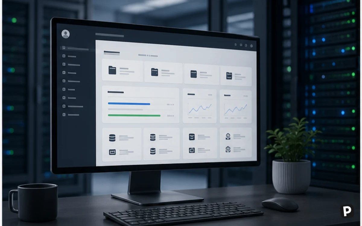 Shared web hosting control panel in a data center