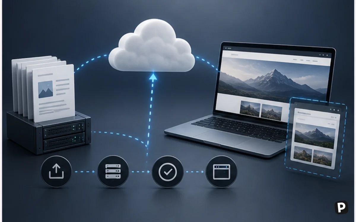 Website migration and staging workflow across devices