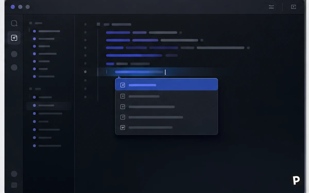 AI code completion suggestions in a professional editor