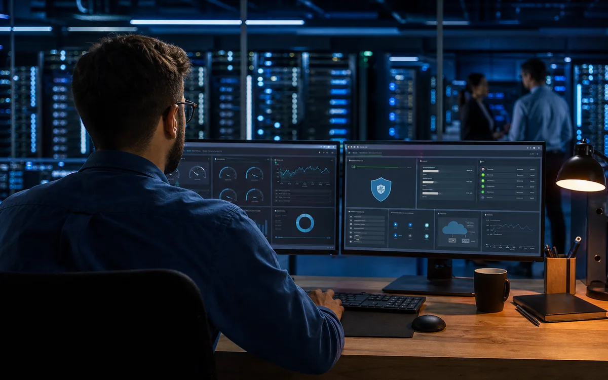 Developer monitoring and managing cloud servers from a technical workstation