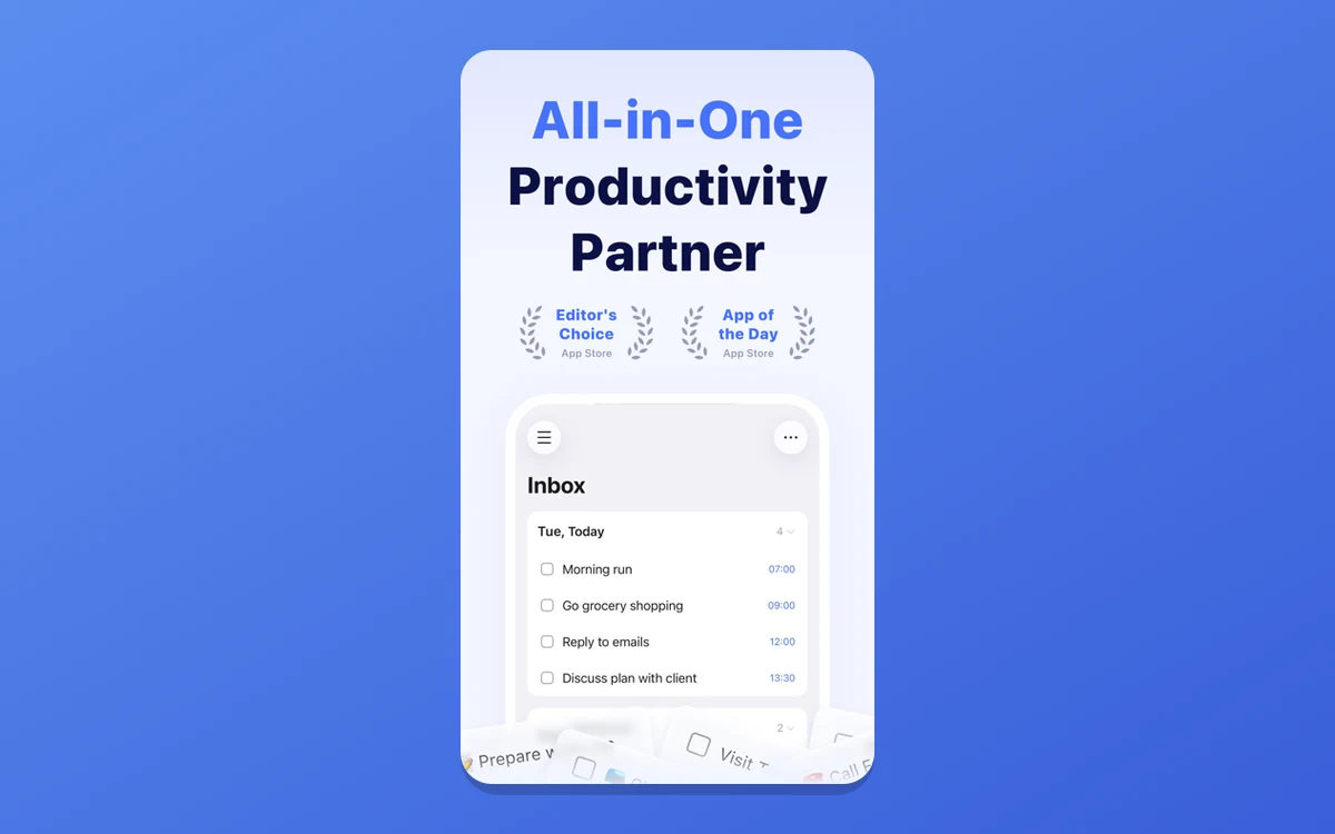 TickTick smart lists and task list view on iPhone