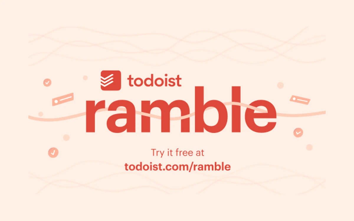 Todoist Ramble voice-to-task feature launch graphic